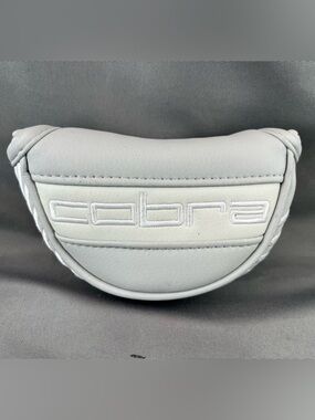 Cobra Light Gray with White Embroidery Golf Mallet Putter Headcover.